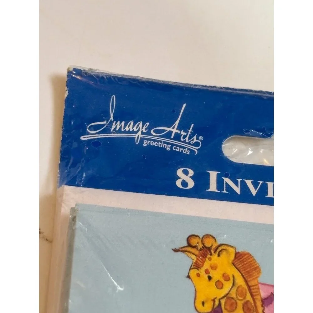 Baby Shower Invitations With Envelopes Noahs Ark Animal Theme Pack Of 8 New Seal